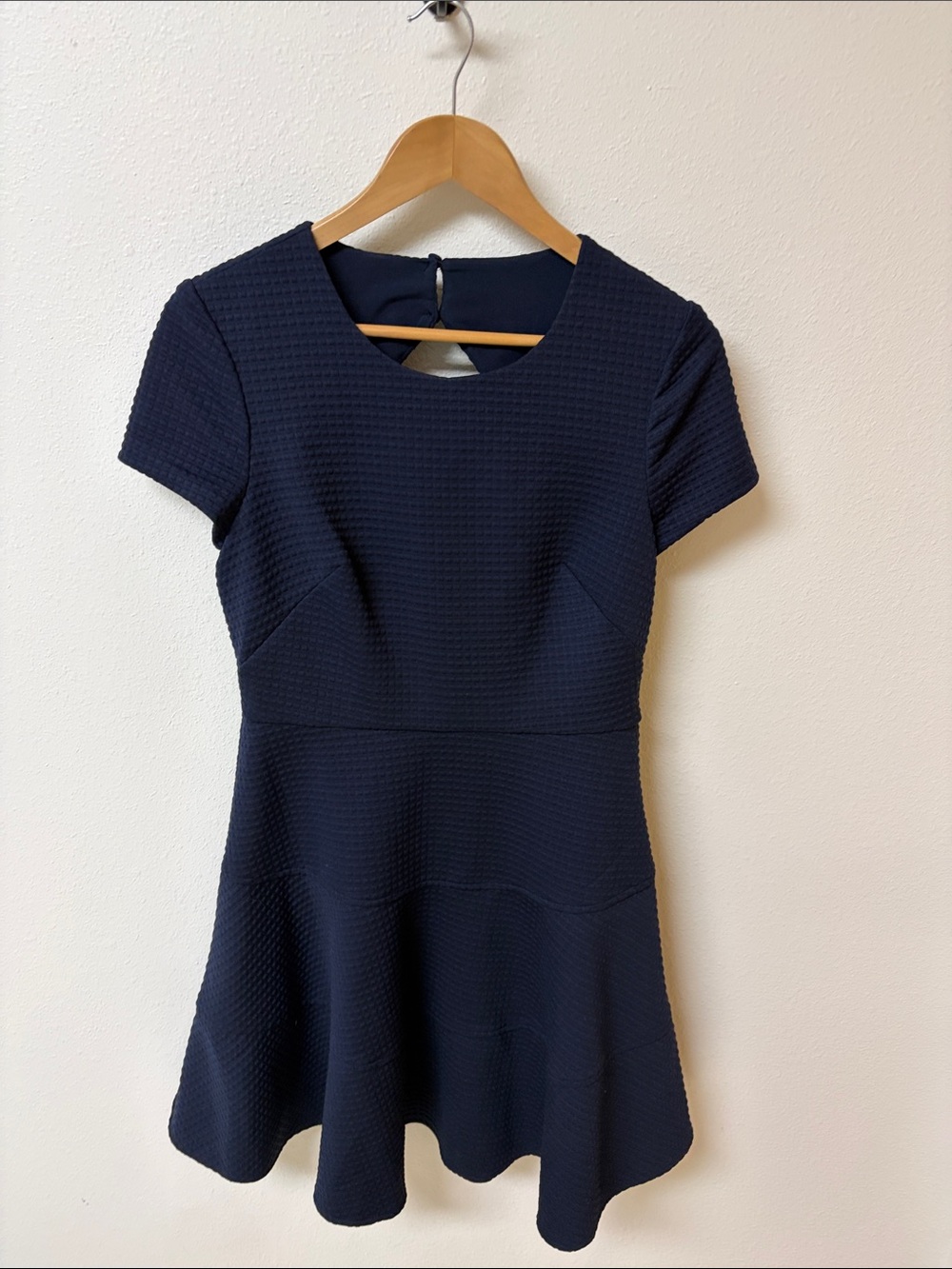 Eliza J Classic Navy Short-Sleeve Fit & Flare Mini Dress women’s size 8